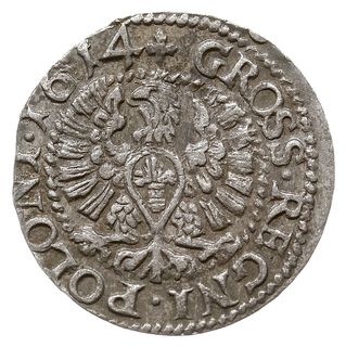 grosz 1614, Bydgoszcz, moneta z popiersiem króla, PN.80-Dut.60 (R4), Kop. 802 (R4), Tyszk. 3,  ładnie zachowana rzadka moneta