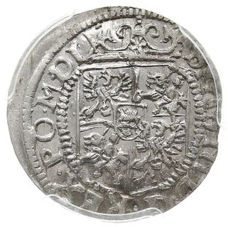 grosz 1617, Ryga, Aw: Tarcza herbowa pod koroną i napis w otoku SIGIS III D G REX PO M DL,  Rw: Jabłko królewskie, w otoku herb Lis i skrzyżowane klucze (herb Rygi), i napis GROS AR - GE CIV RIG,  Gerbaszewski 3 (RR), Górecki R.17.1.a, Hajlak’11 1047 (5R), Tyszk. 20, moneta w pudełku PCGS MS 63,  poszukiwana przez kolekcjonerów, bardzo rzadka i pięknie zachowana