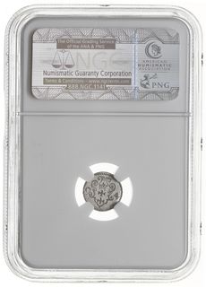 denar 1594, Gdańsk, CNG 145.V, Kop. 7460 (R2), moneta w pudełku NGC MS64, wyśmienity egzemplarz