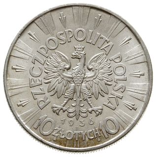 10 zlotych 1936, Warszawa, Józef Piłsudski, Parchimowicz 124c, piękne