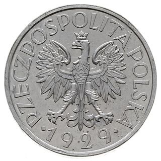 1 złoty 1929, Warszawa, wklęsły napis PRÓBA, alu