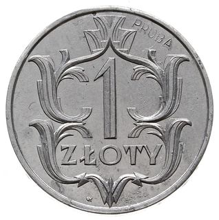 1 złoty 1929, Warszawa, wklęsły napis PRÓBA, aluminium 2.28 g, Parchimowicz P.129.e (10 sztuk), w katalogu  Janusza Parchimowicza jest informacja