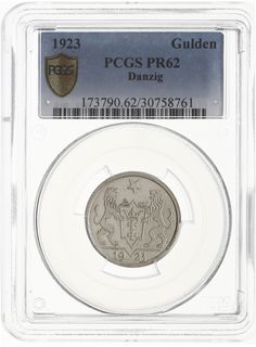 gulden 1923, Utrecht, Koga”, Jaeger D.7, Parchimowicz 61a, moneta w pudełku PCGS z oceną PR62,  pięknie zachowany