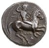 stater 344-334 pne, Aw: Jeździec z tarczą i włócznią w prawo, pod koniem ΚΑΛ / A, Rw: Nagi Taras n..