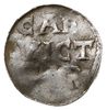 anonimowy denar ok. 1010, Aw: Chrystogram, Rw: CAE / IVICT / SAR, Dbg. 1190, srebro 1.39 g, gięty