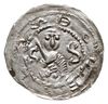 denar z lat 1157-1166, Aw: Popiersie księcia na wprost trzymającego miecz, BOLEZLAS, Rw: Trzej ksi..