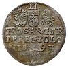 trojak 1593, Olkusz, Iger O.93.2.g  (R3), rzadka moneta z błędem w napisie na awersie ...D.M.L