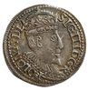 trojak 1595, Olkusz, Iger O.95.3.-/a (R5), bardzo rzadki typ monety z jabłkiem królewskim nad herb..