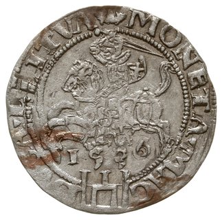 grosz na stopę litewską 1536 F, Wilno, odmiana z litera F pod Pogonią, ogon Orła zakręcony w ósemkę”