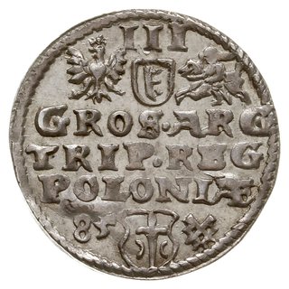 trojak 1585, Poznań, odmiana z małą głową króla