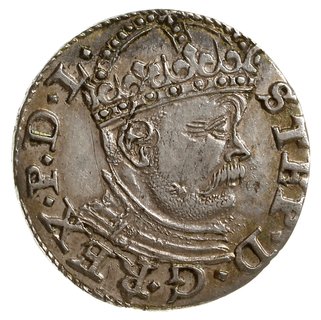 trojak 1586, Ryga, duża głowa króla