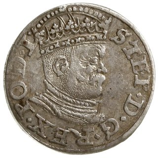 trojak 1586, Ryga, mała głowa króla, końcówka napisu na awersie PO D L