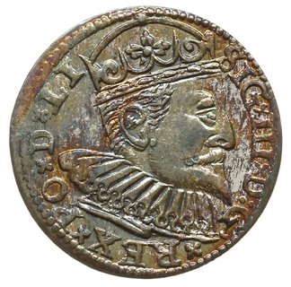 trojak 1598, Ryga, korona króla bez perełek