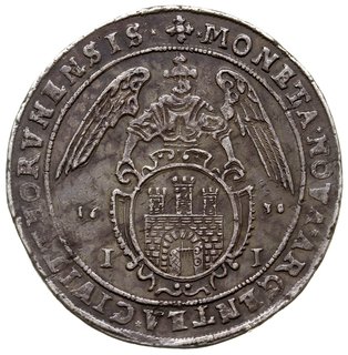 talar 1638, Toruń, małe cyfry daty, Aw: Półposta