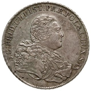 talar 1763, Drezno, Aw: Popiersie z literą S i wokoło napis, Rw: Tarcza herbowa, niżej litery I.F.o.F i wokoło  napis