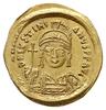 solidus 538-542, Konstantynopol; Aw: Popiersie cesarza na wprost, trzymającego glob z krzyżem, D N..