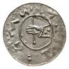 denar 1061-1086; Aw: Prawica trzymająca włócznię