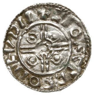 denar typu pointed helmet, 1024-1030, mennica Londyn, mincerz Leofsige