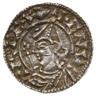 denar typu pointed helmet, 1024-1030, mennica Norwich, mincerz Hwateman