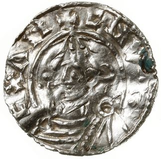 denar typu pointed helmet, 1024-1030, mennica Norwich, mincerz Wateman