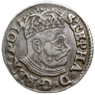 trojak 1580, Olkusz; na awersie duża głowa króla