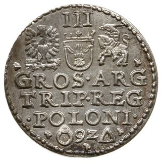 trojak 1592, Malbork; na rewersie odmiana z inte