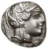 tetradrachma 479-393 pne; Aw: Głowa Ateny w hełmie w prawo; Rw: W kwadracie incusum sowa stojąca w..