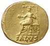 aureus 65-66, Rzym; Aw: Popiersie cesarza w prawo, NERO CAESAR AVGVSTVS; Rw: Salus siedząca  na tr..