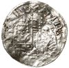 denar 1003-1034, Praga; Aw: Dwa popiersia w stylu bizantyjskim na wprost rozdzielone krzyżem, woko..
