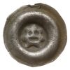 brakteat guziczkowy, początek XIV w.; Schematyczna głowa ludzka w koronie na wprost; Przyłęk 14 va..