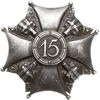 odznaka 15 Pułku Piechoty - Dęblin, jednoczęściowa w kształcie Krzyża Kawalerskiego. Pośrodku na o..