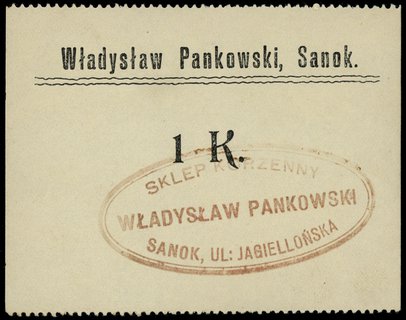 Sanok, Władysław Pankowski; zestaw bonów na 1 i 