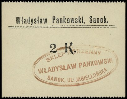 Sanok, Władysław Pankowski; zestaw bonów na 1 i 