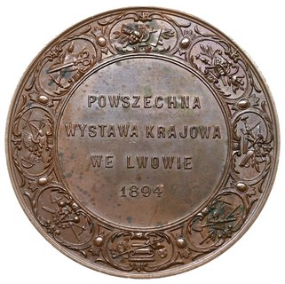 medal z 1894 roku autorstwa Antoniego Popiela oraz Aleksandra Schindlera, wybity z okazji Powszechnej Wystawy Krajowej we Lwowie