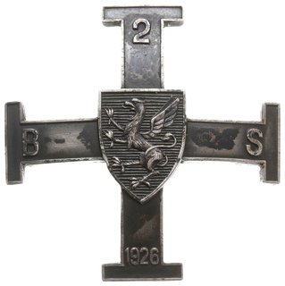 żołnierska odznaka pamiątkowa 2 Batalionu Strzelców - Tczew, Sawicki/Wielechowski s. 148, tombak srebrzony i oksydowany 39 x 39 mm