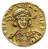 solidus 674-681, Konstantynopol; Aw: Popiersie w hełmie z pióropuszem na wprost, trzymający włóczn..