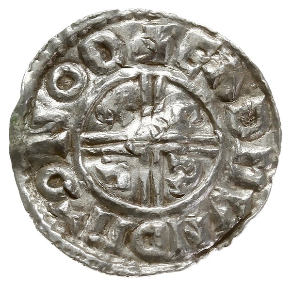 denar typu crux, 991-997, mennica Norwich, mincerz Eadmund