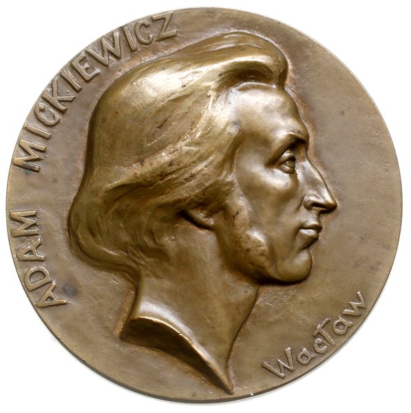 medal z 1898 roku autorstwa Wacława Szymanowskiego poświęcony Adamowi Mickiewiczowi