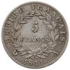 5 franków 1811 A, Paryż; Gadoury 584; patyna