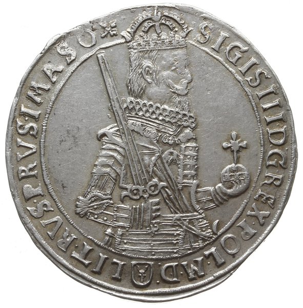 półtalar 1631, Bydgoszcz, Aw: Półpostać króla w 