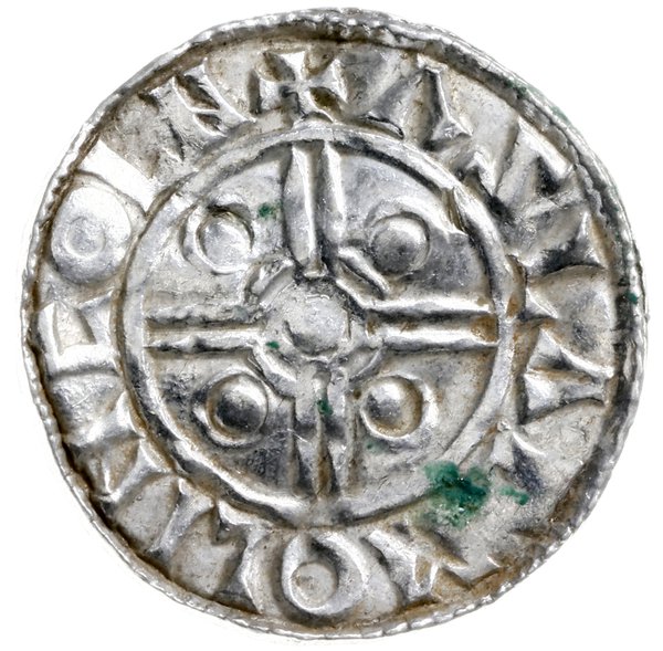 denar typu pointed helmet, 1024-1030, mennica Lincoln, mincerz Aslac