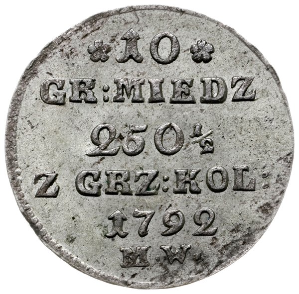 10 groszy miedziane 1792/M.W., Warszawa