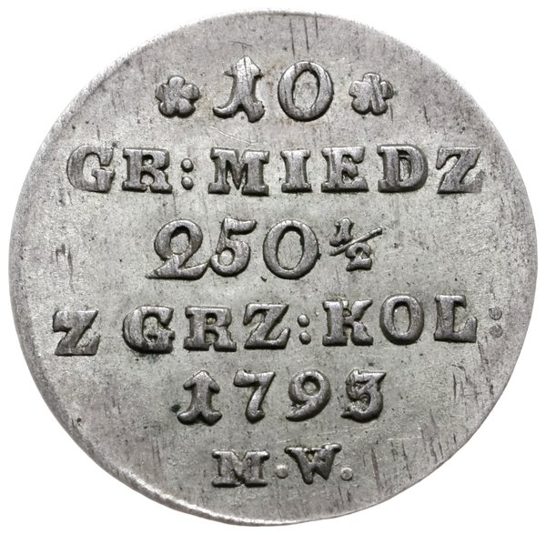 10 groszy miedziane 1793/M.W., Warszawa
