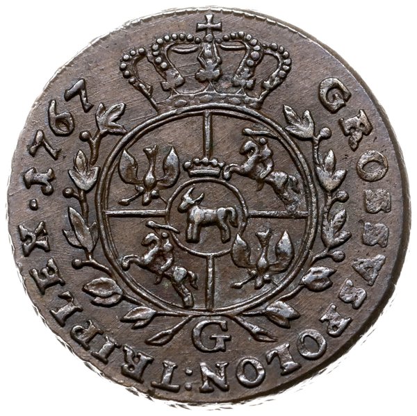 trojak 1767/G, Kraków; z napisem GROSSVS; moneta