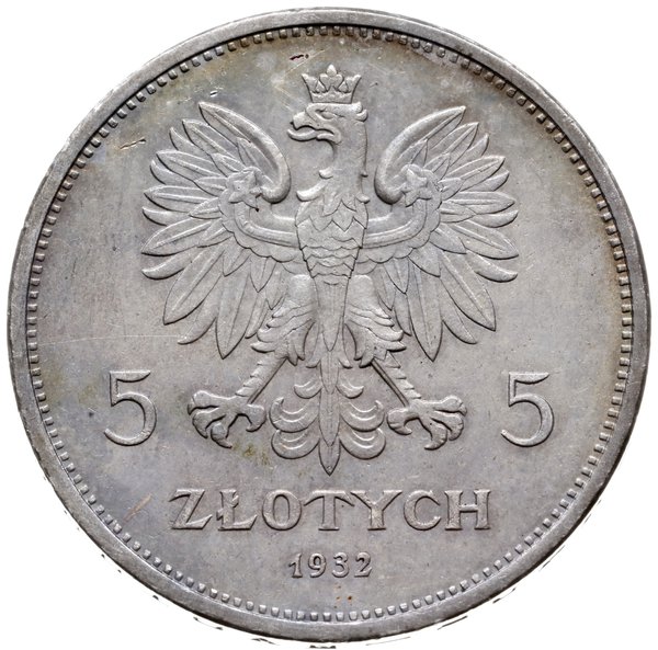 5 złotych 1932, Warszawa; Nike; Parchimowicz 114