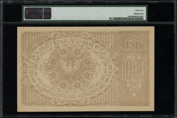 1.000 marek polskich 17.05.1919, seria AD, numeracja 0049545, znak wodny plaster miodu”