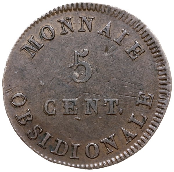 5 centimów 1814 (2-6.04.1814), Antwerpia, atelier Wolschot
