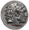 tetradrachma ok. 285-275, mennica Pella?; Aw: Głowa Heraklesa nakryta lwią skórą w prawo; Rw: Zeus..