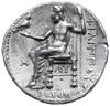 tetradrachma ok. 323-317 pne, Babilon; Aw: Głowa Heraklesa nakryta lwią skórą w prawo; Rw: Zeus si..