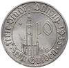 10 guldenów 1935, Berlin; Ratusz Gdański; Jaeger D.20, Parchimowicz 69, CNG 524; drobne mikroryski..
